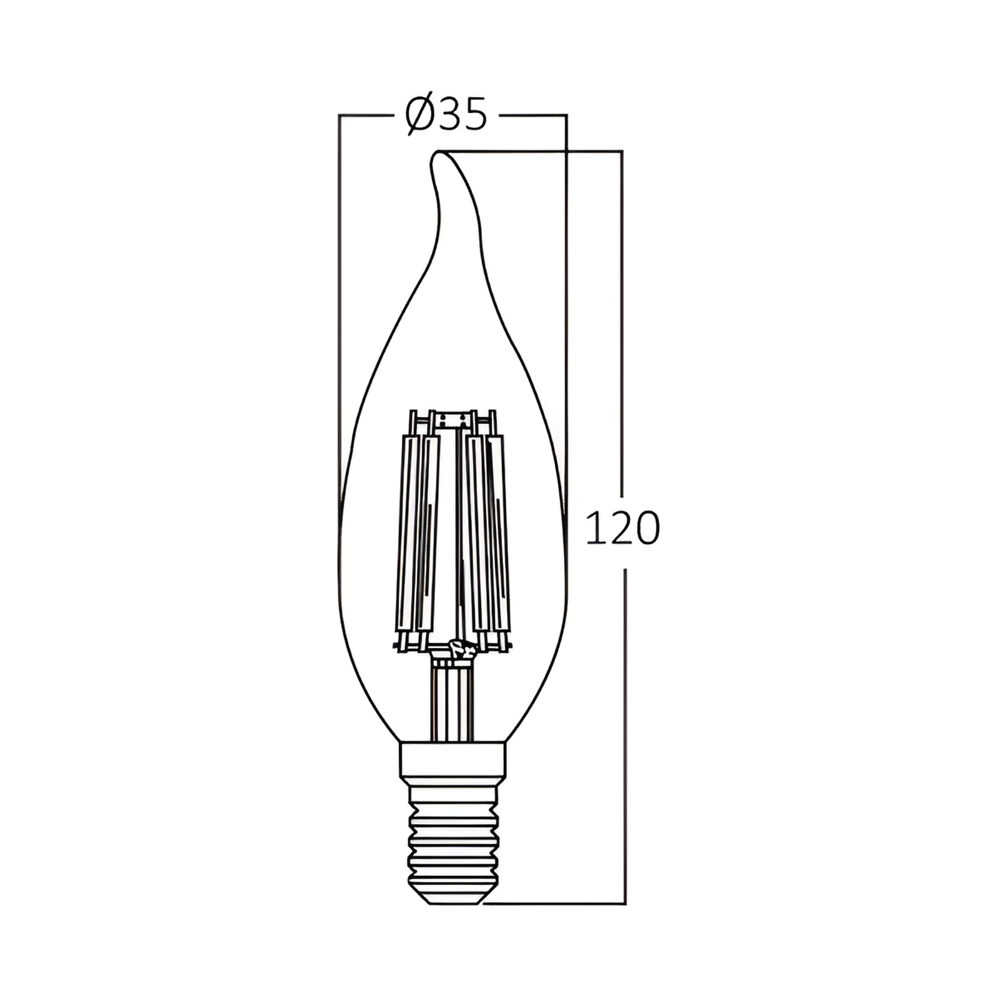 LED FILAMENT SVECA UVIJENA 4W E14 PROVIDNA 3000K