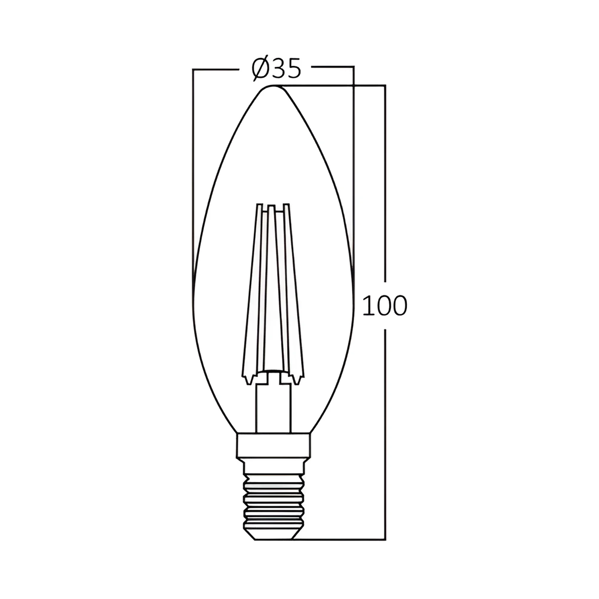 LED FILAMENT SVECA 4W E14 PROVIDNA 3000K