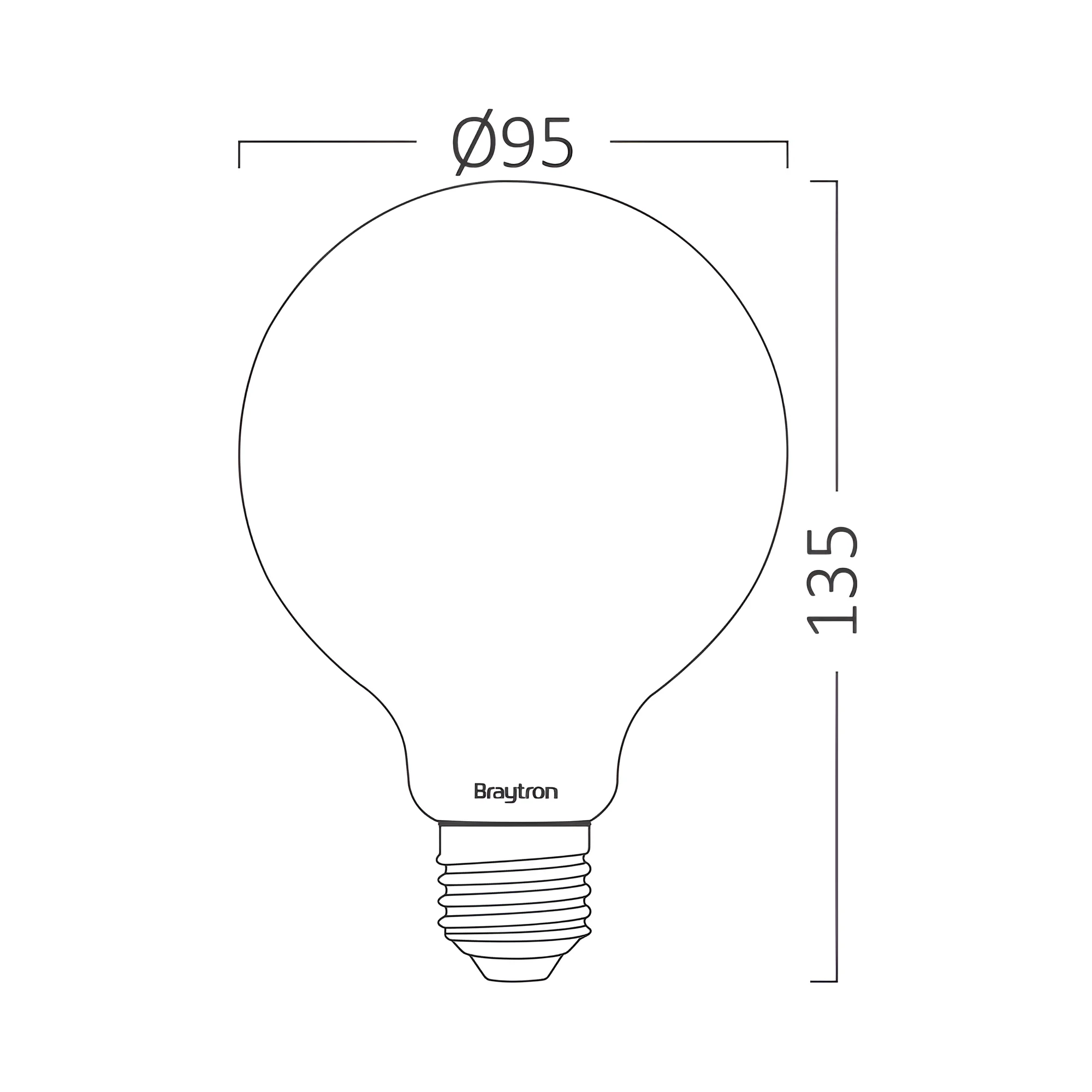 LED FILAMENT KUGLA G95 7W E27 AMBER 3000K