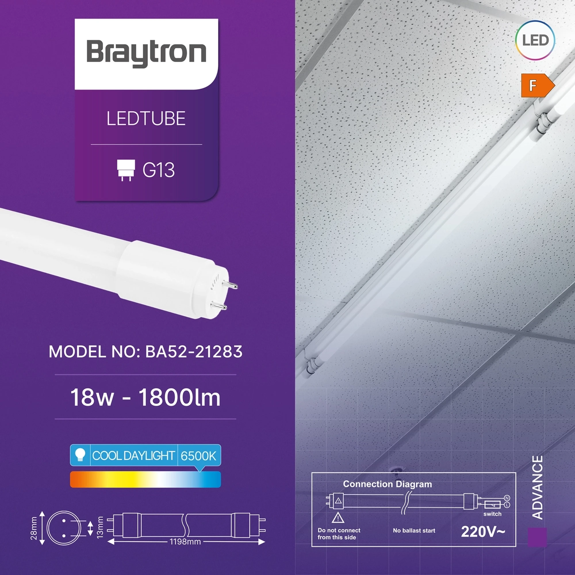 LED CEV T8 18W 120CM JEDNOSTRANA 6500K