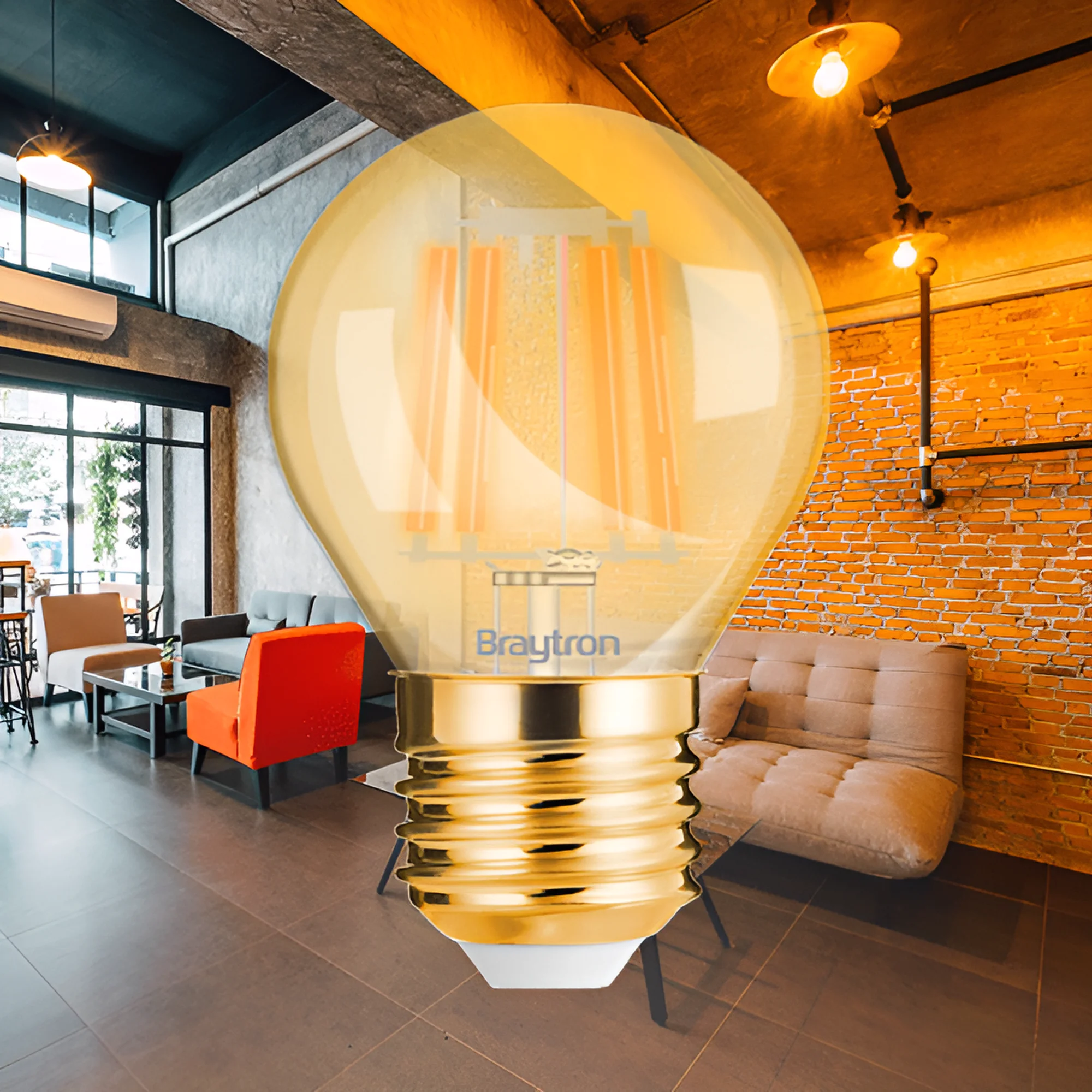 LED FILAMENT MINI KUGLA 4W E27 AMBER 2200K