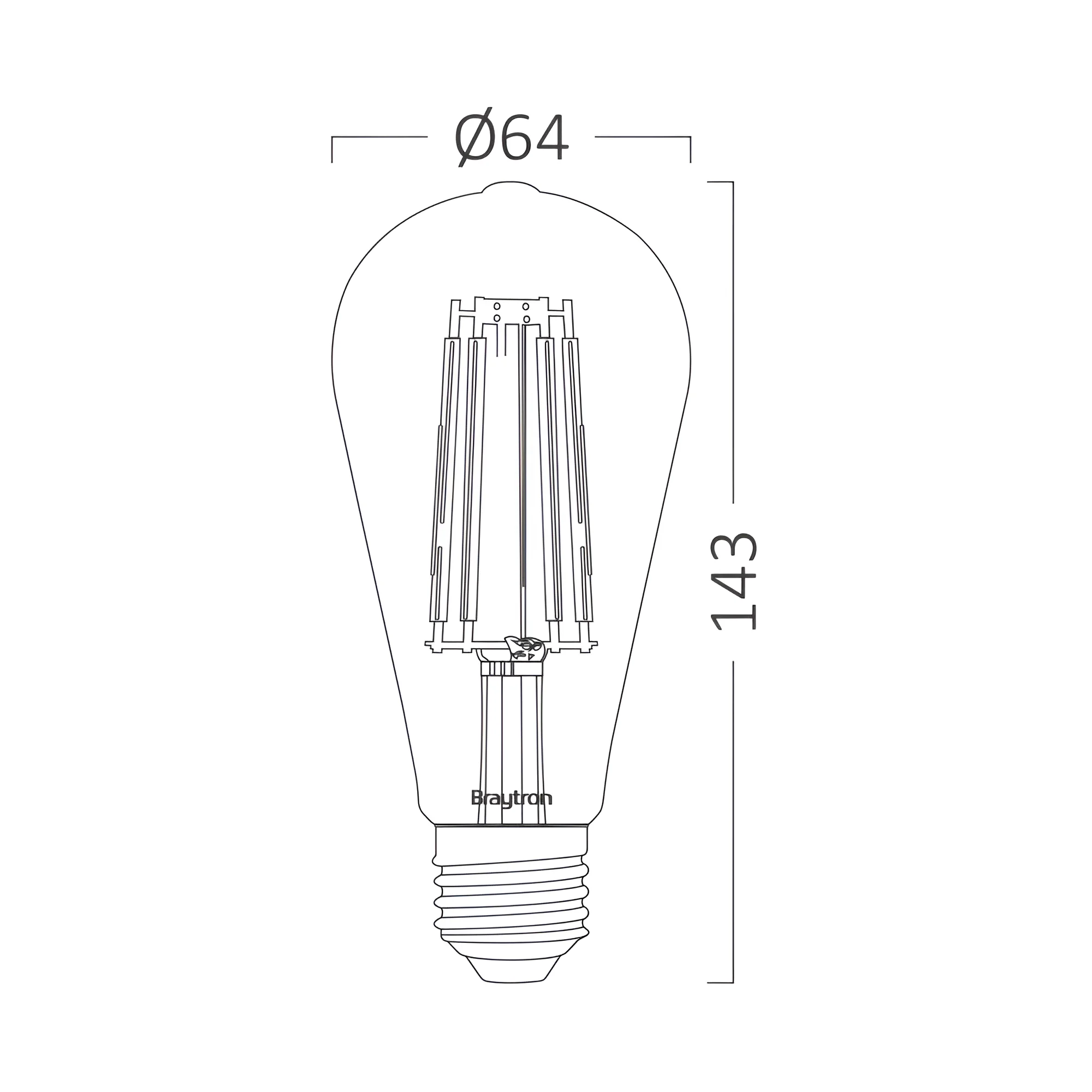 LED FILAMENT SIJALICA ST64 6W E27 AMBER 2200K