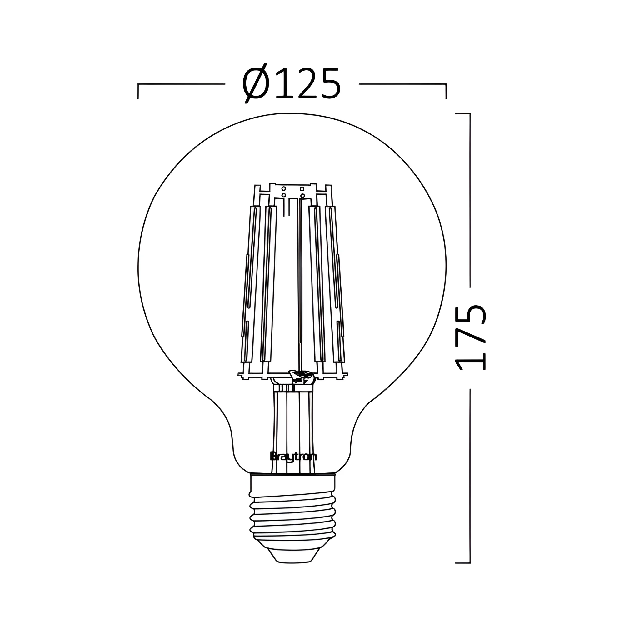 LED FILAMENT KUGLA G125 6W E27 AMBER 2200K