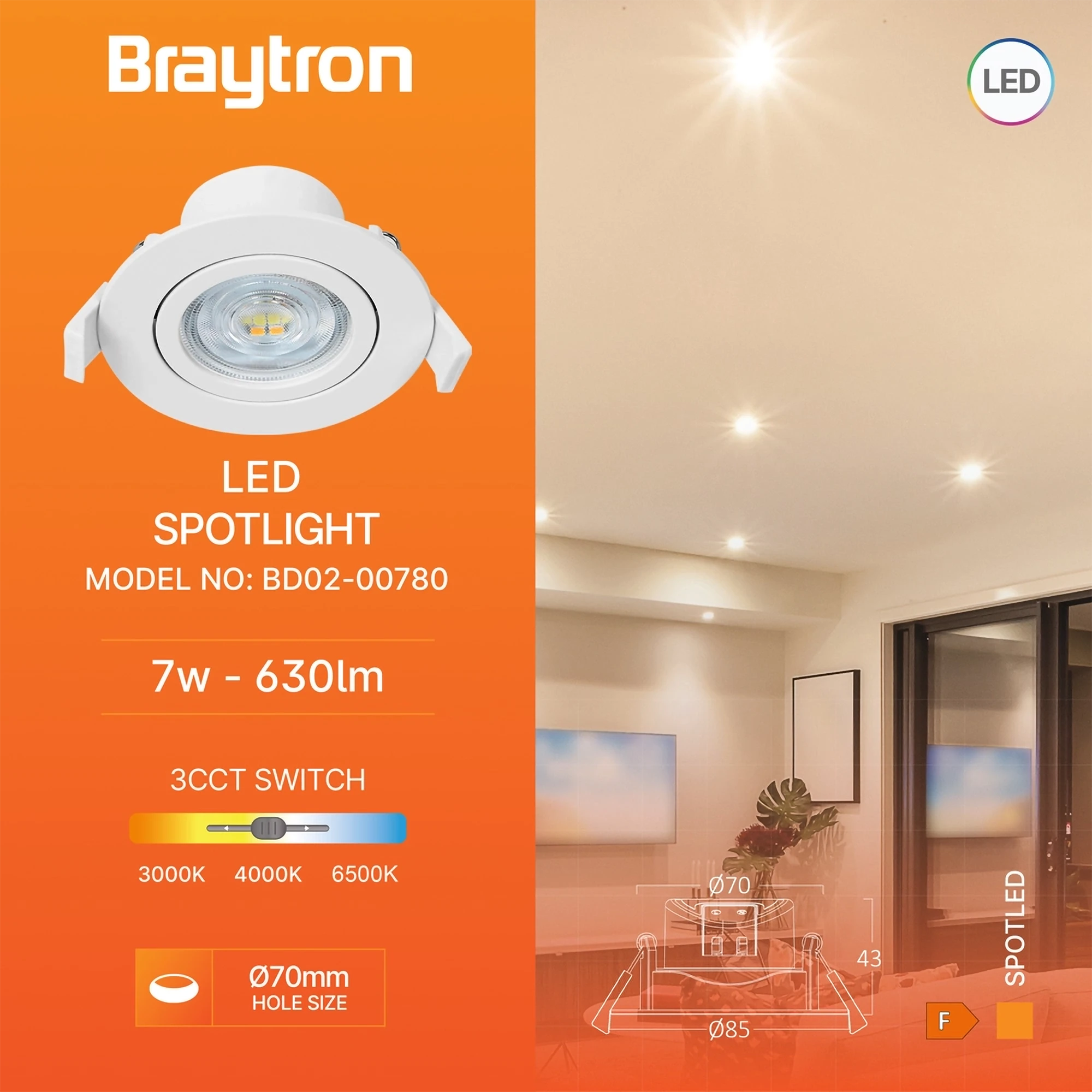 LED SPOT SVETILJKA OKRUGLA 7W BELA CCT