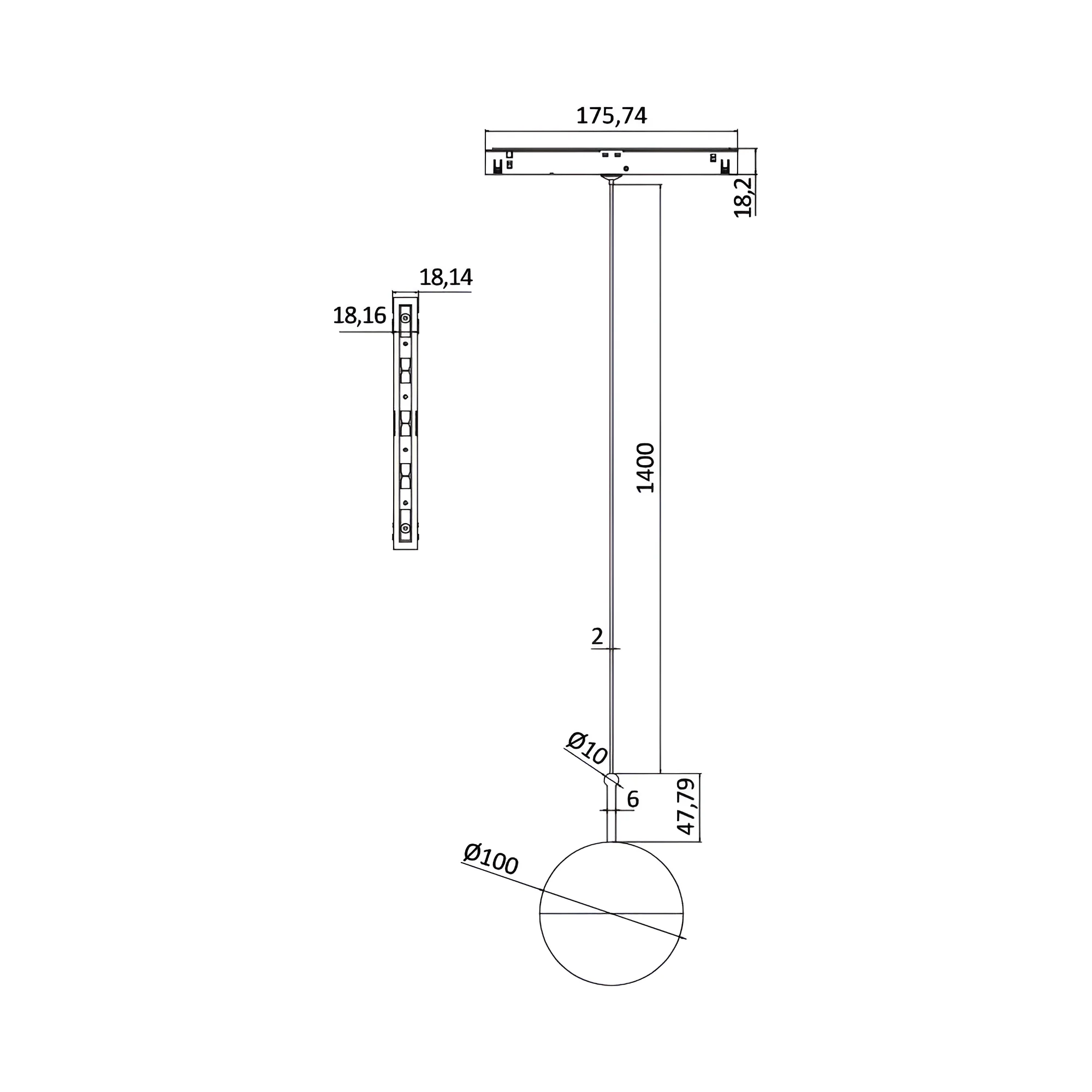 MAGNETNI VISECI SPOT 7W CRNI 3000K 48VDC