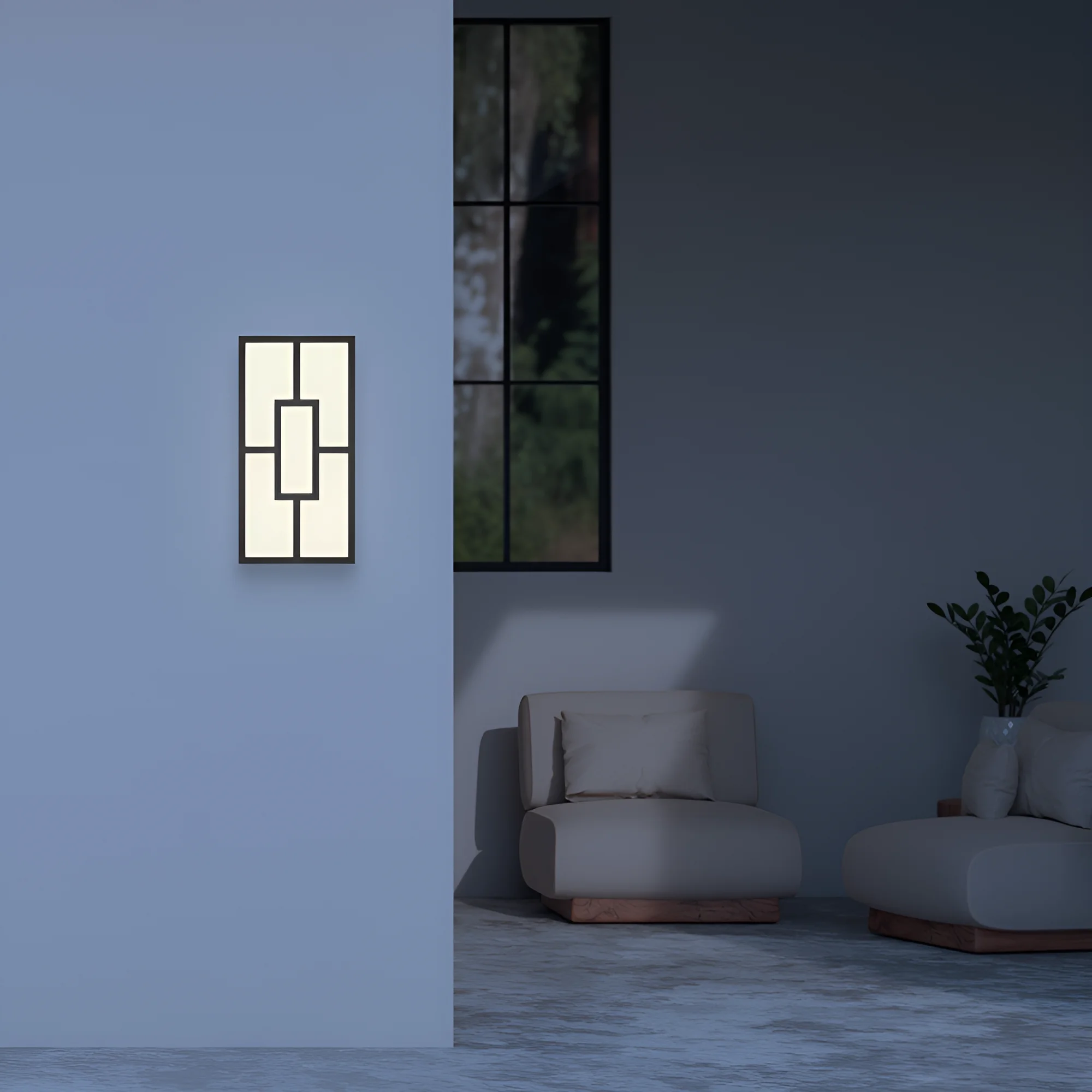 LED ZIDNA SVETILJKA PRAVOUGAONA 10W CRNI CCT IP44