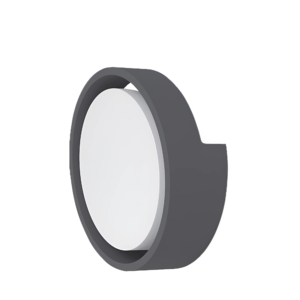 LED ZIDNA SVETILJKA OKRUGLA 12W SIVA 6500K IP65