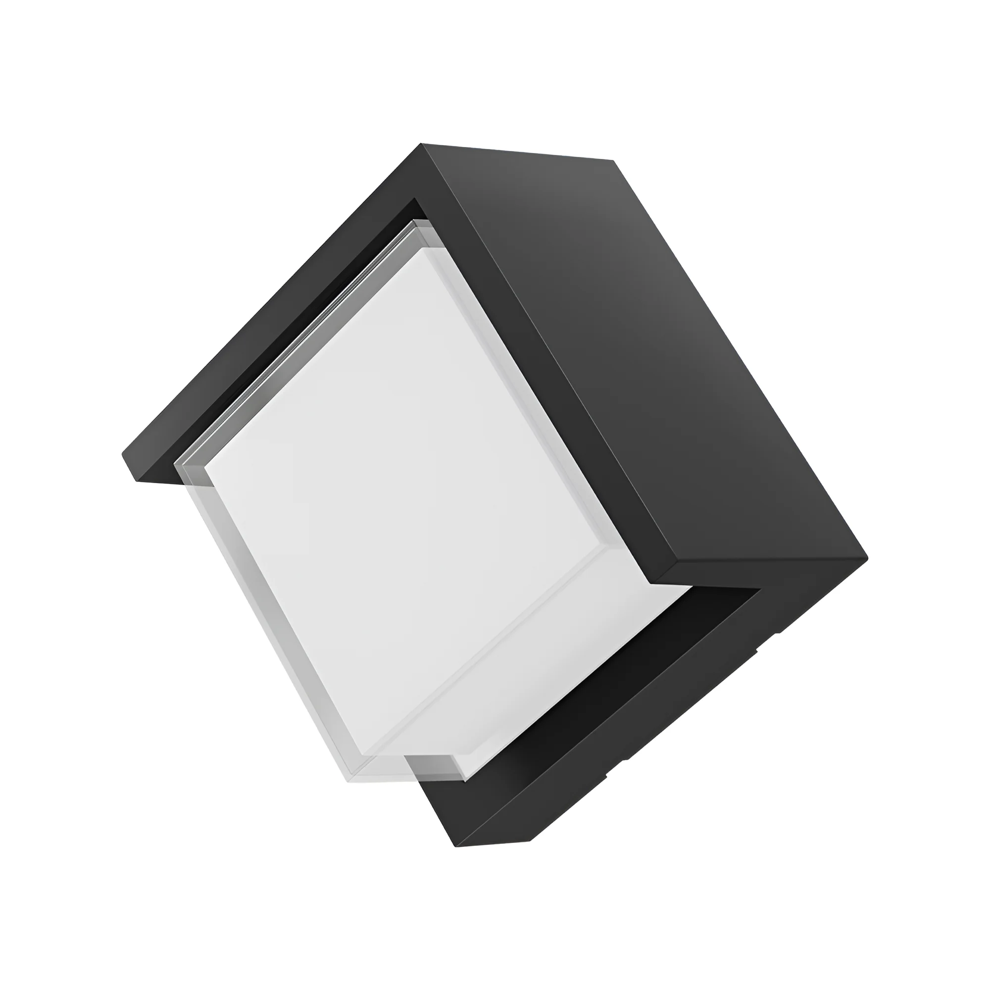 LED ZIDNA SVETILJKA KVADRATNA 15W CRNI 3000K IP65