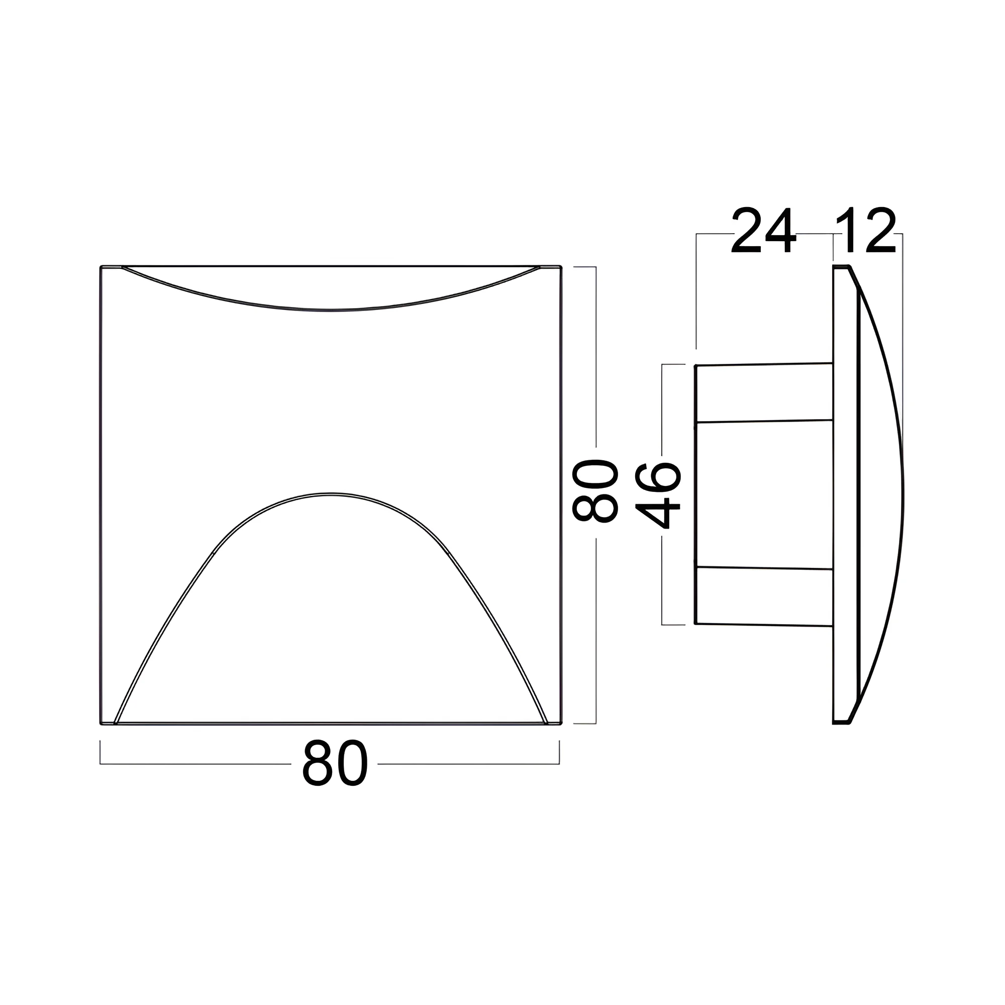 LED ZIDNA SVETILJKA VEKSUS 3W CRNA 3000K IP65