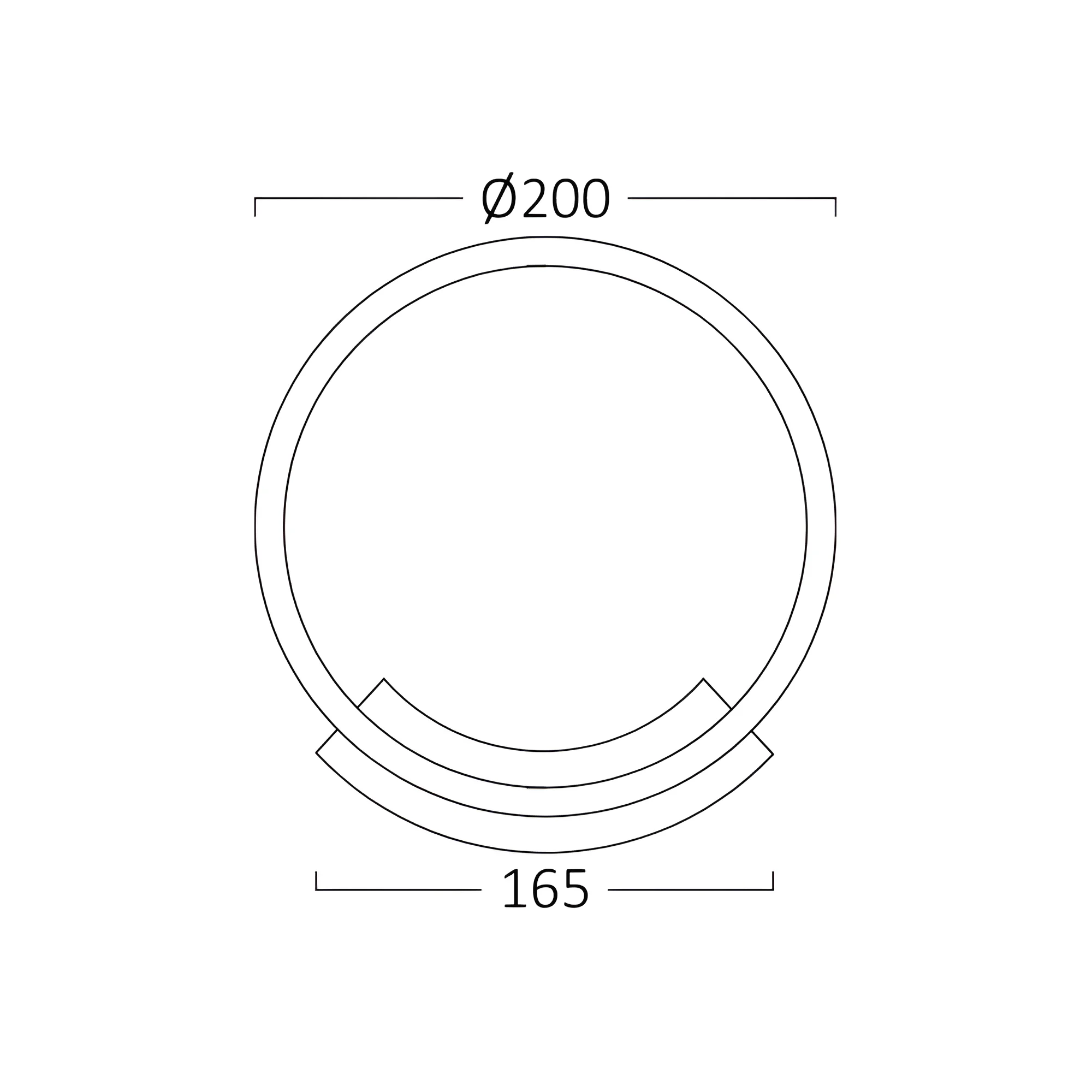 LED ZIDNA SVETILJKA OKRUGLA 12W CRNI 3000K