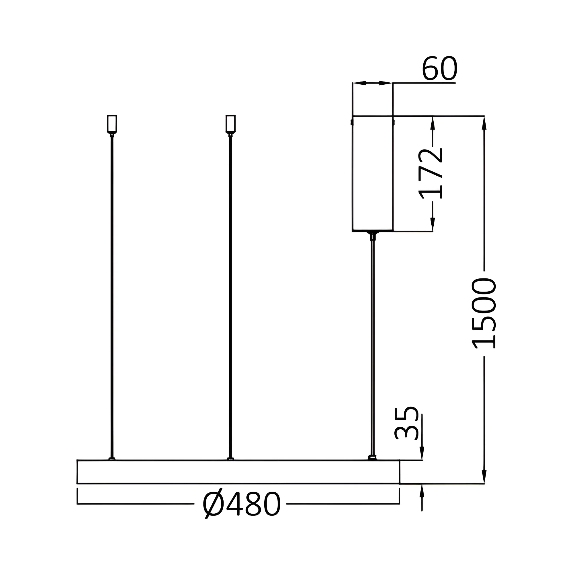 LED VISILICA OKRUGLA 36W BELI CCT IP20