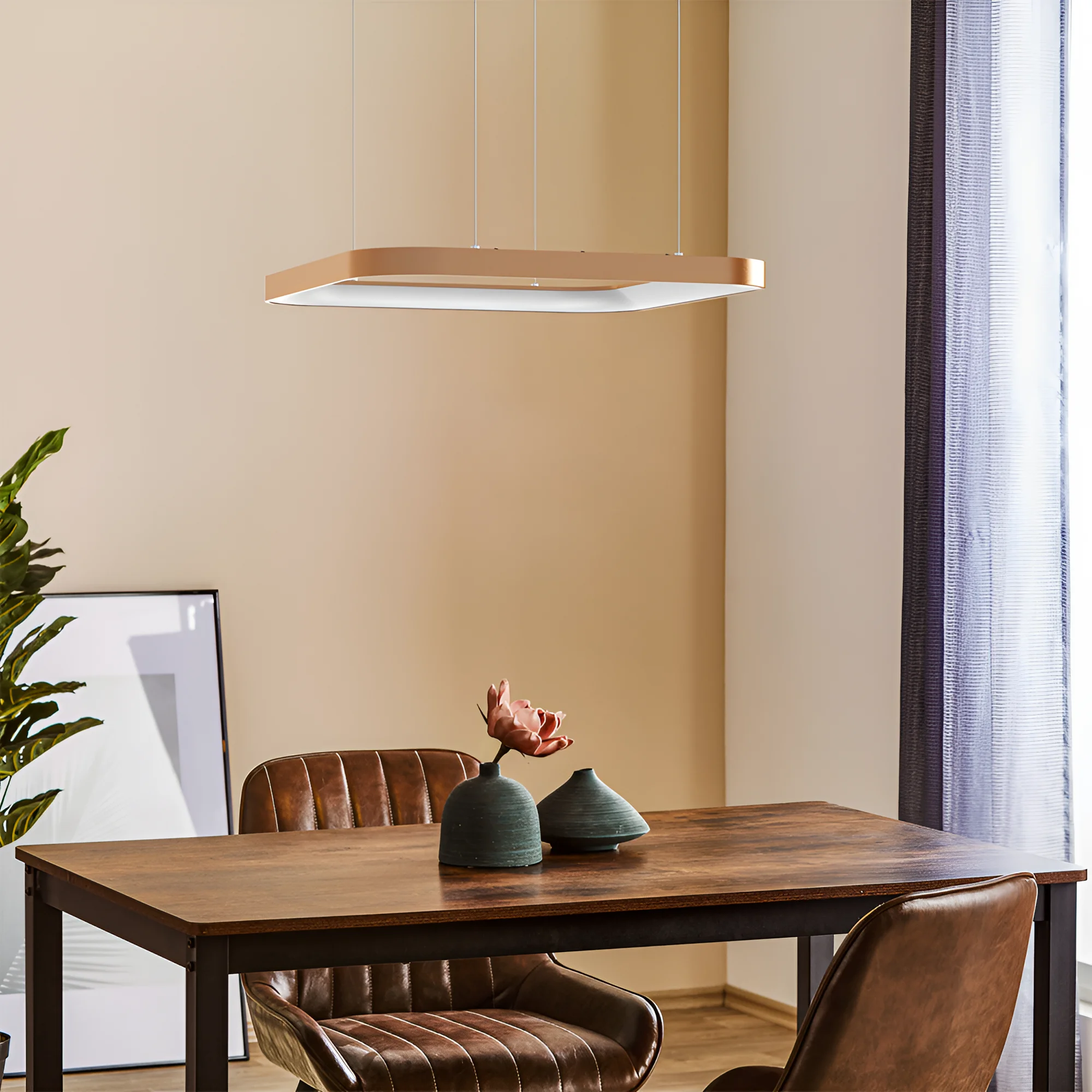 LED VISILICA KVADRATNA 46W ZLATNI CCT IP20