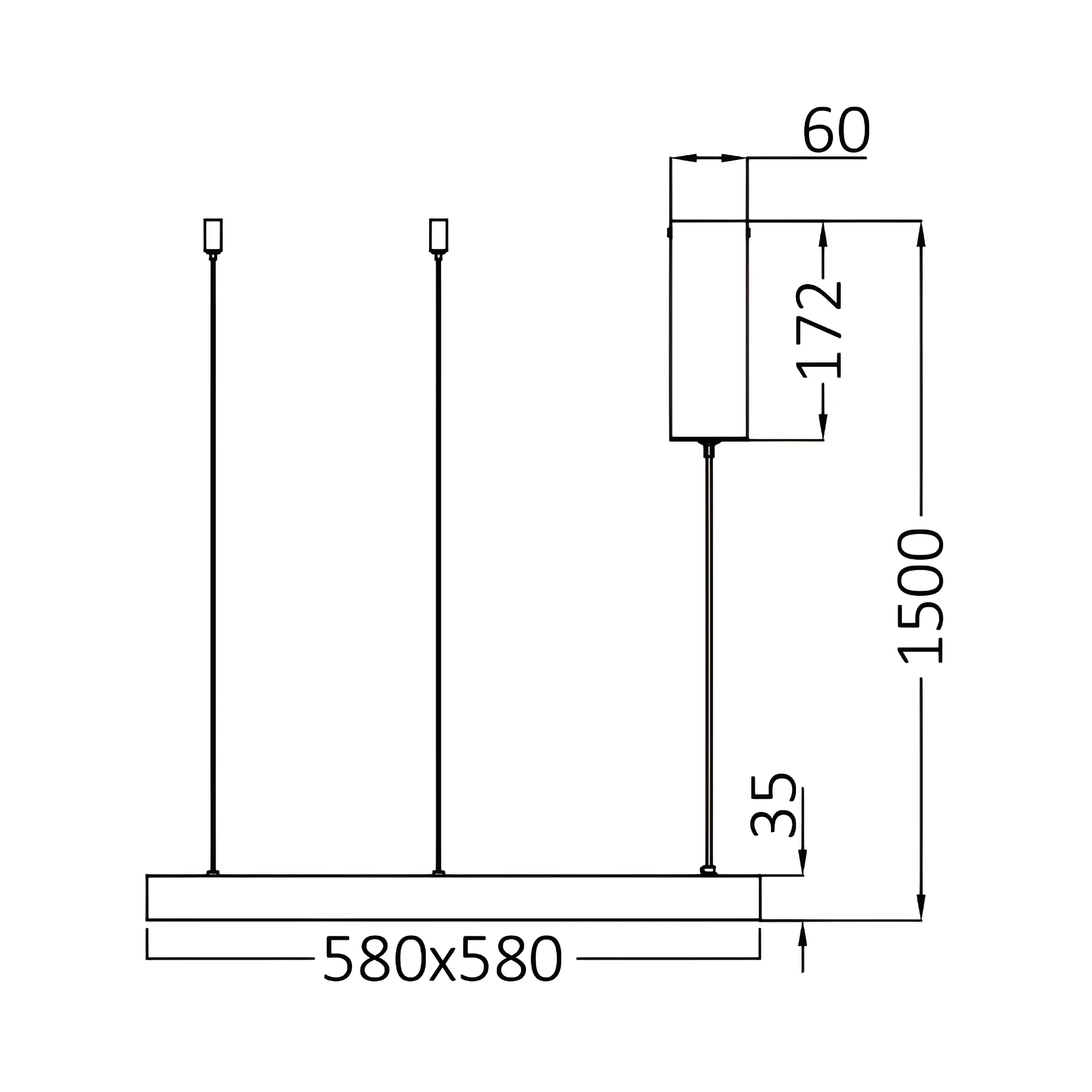 LED VISILICA KVADRATNA 46W ZLATNI CCT IP20