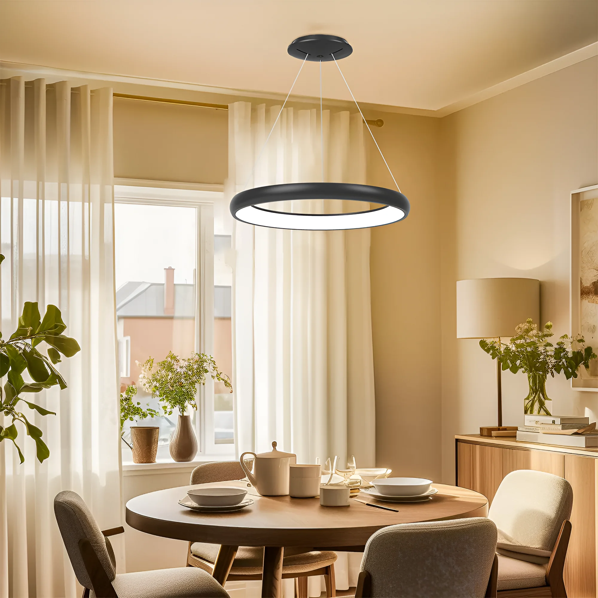 LED VISILICA OKRUGLA 46W CRNI CCT IP20