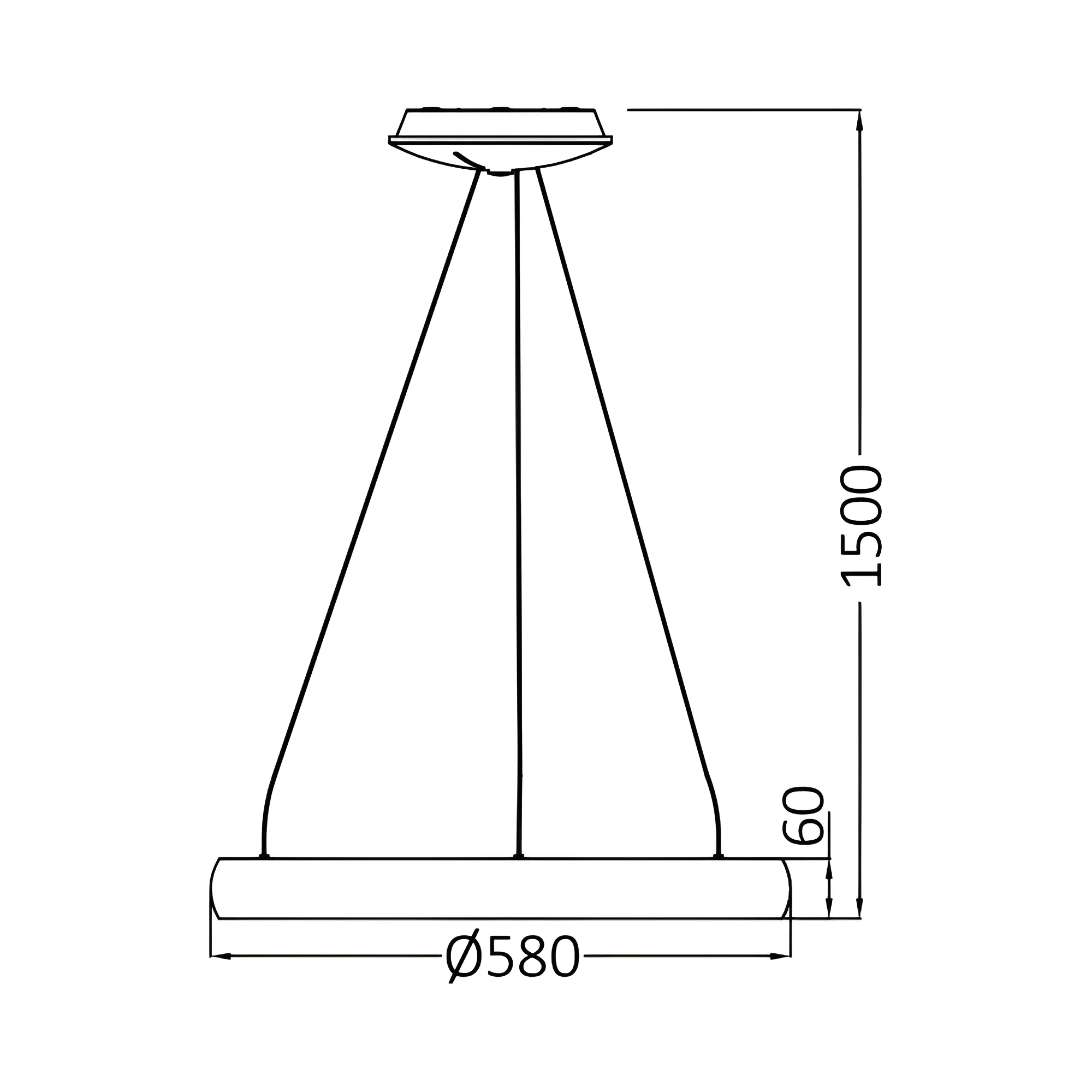 LED VISILICA OKRUGLA 46W CRNI CCT IP20