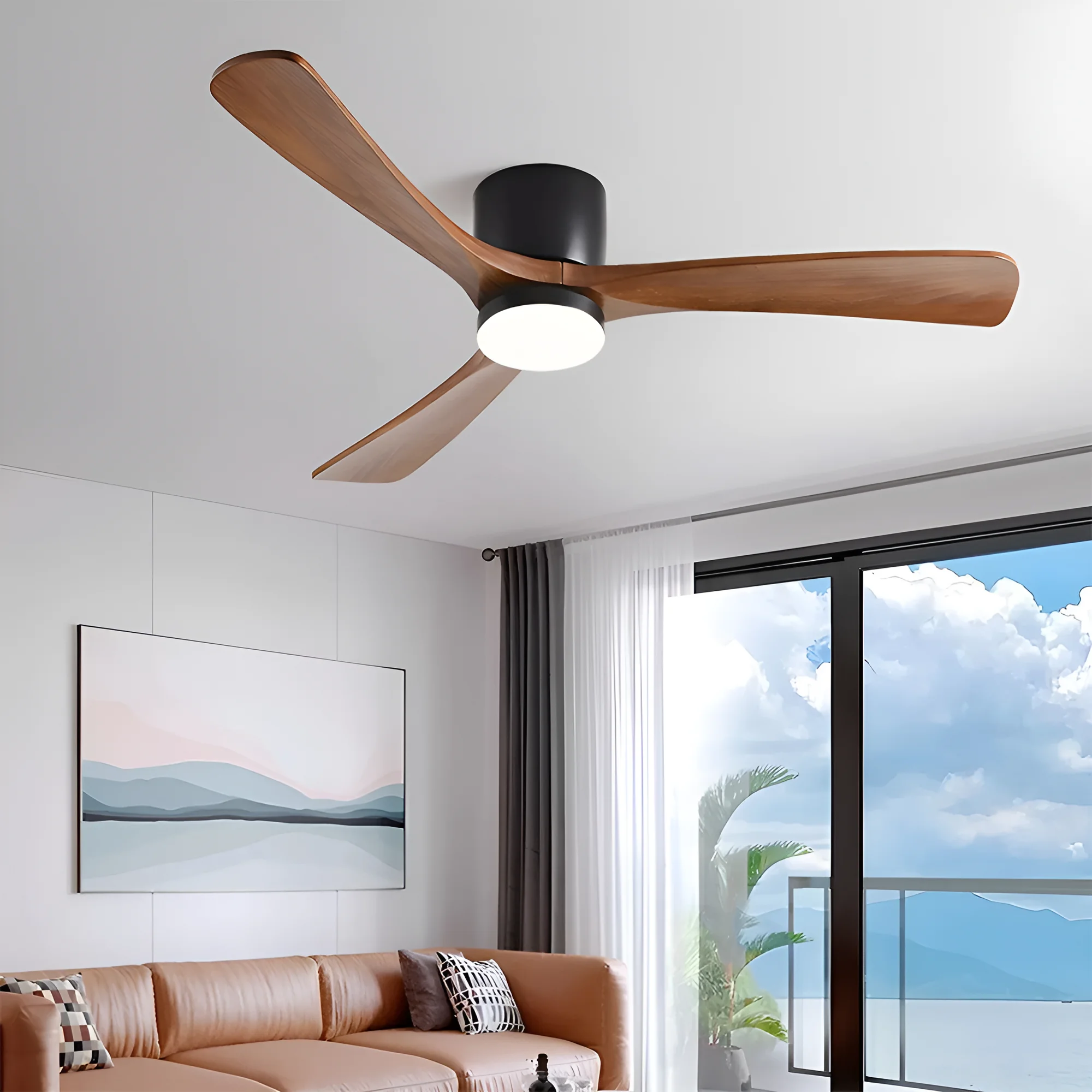 LED PLAFONSKI VENTILATOR 48+30W CRNI CCT IP20