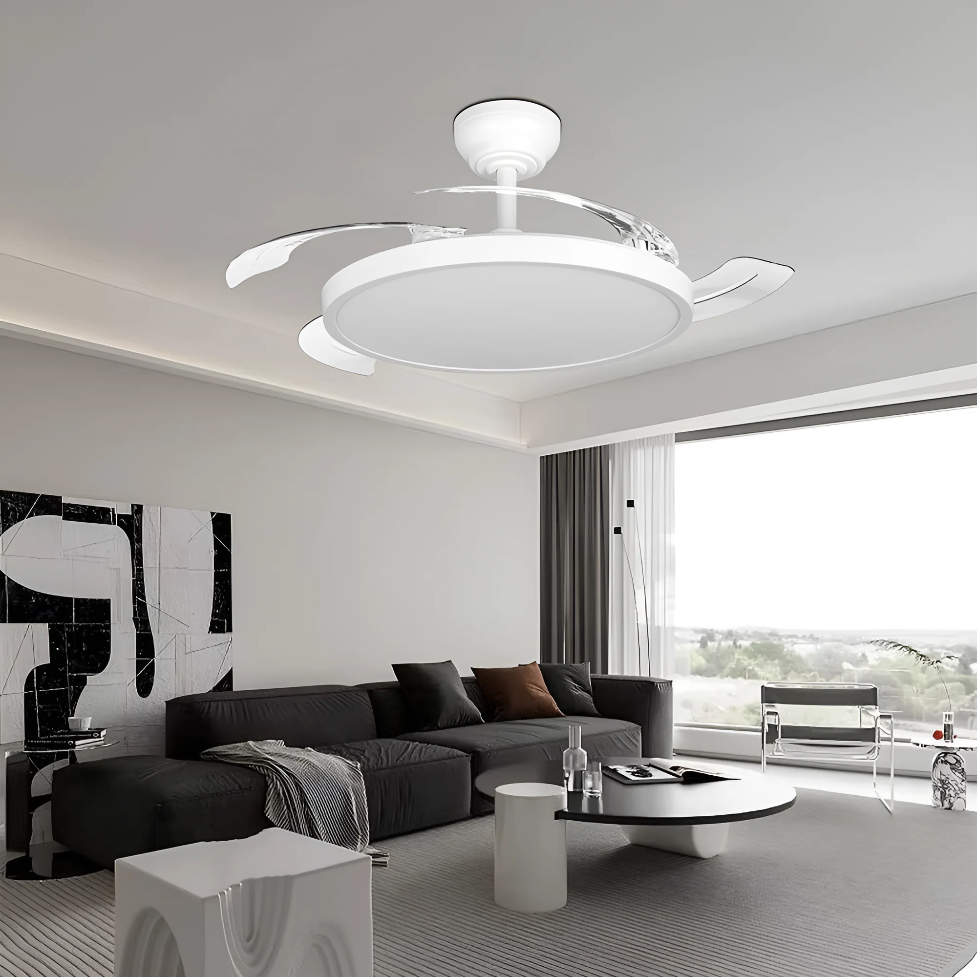 LED PLAFONSKI VENTILATOR 42+30W BELI CCT IP20