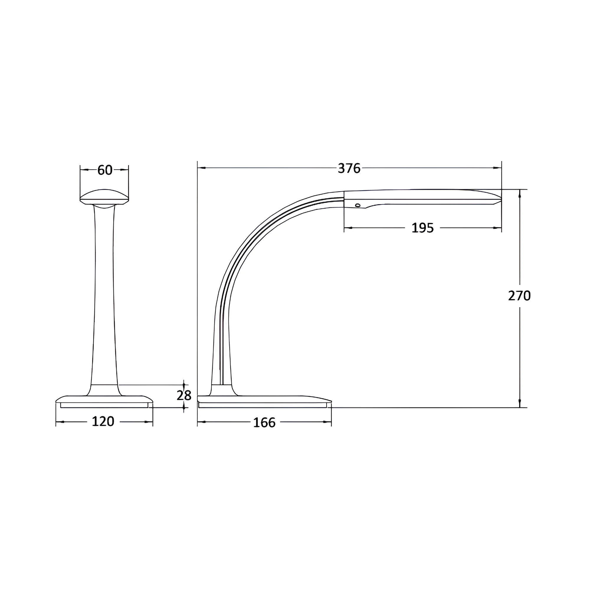 LED STONA LAMPA 7W CRNA 5000K