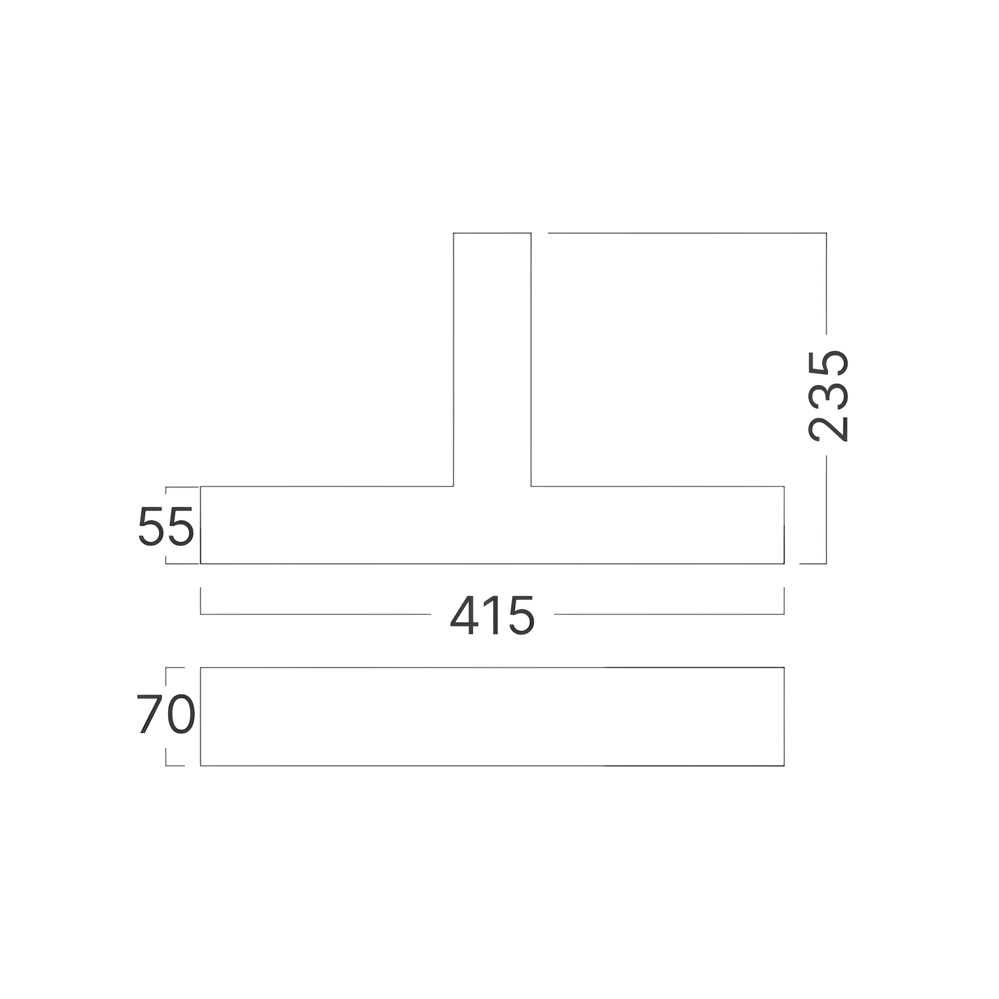 LED LINEARNA SVETILJKA T-OBLIK 10W CRNI CCT IP20