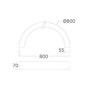 LED LINEARNA SVETILJKA POLUKRUG 42W CRNI CCT IP20
