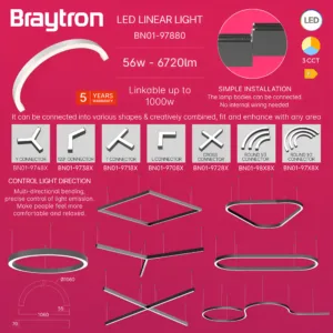 LED LINEARNA SVETILJKA POLUKRUG 56W BELI CCT IP20