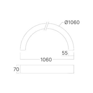 LED LINEARNA SVETILJKA POLUKRUG 56W BELI CCT IP20