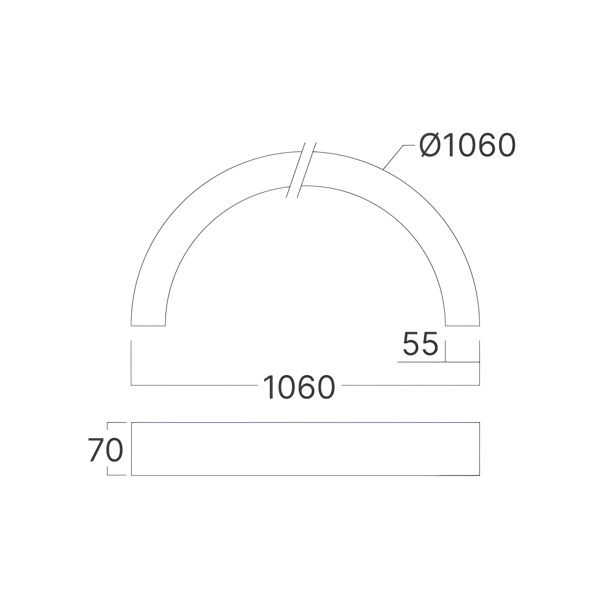 LED LINEARNA SVETILJKA POLUKRUG 56W BELI CCT IP20 LED LINEARNA SVETILJKA POLUKRUG 56W BELI CCT IP20