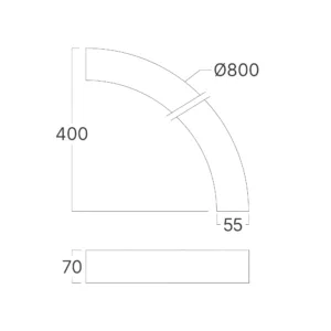 LED LINEARNA SVETILJKA CETVRT KRUGA 24W BELI CCT IP20