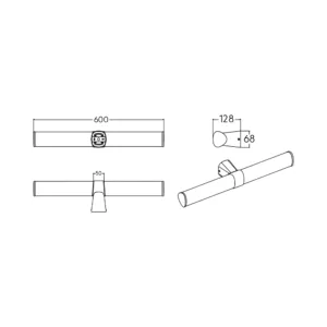 LED LAMPA ZA OGLEDALO 600MM 16W HROM CCT IP44