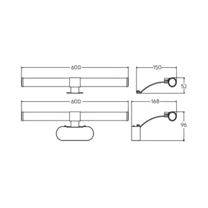LED LAMPA ZA OGLEDALO 400MM 7W BELI 4000K IP44