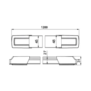 LED LINIJSKA SVETILJKA 1.2M 36W BELI 3000K