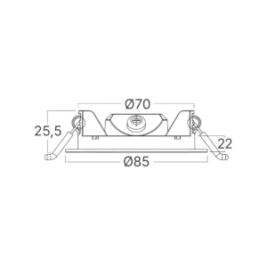 LED PANEL UGRADNI OKRUGLI 3" 3W BELI 3000K