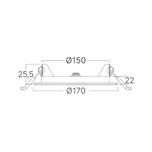 LED PANEL UGRADNI OKRUGLI 6" 12W BELI 6500K
