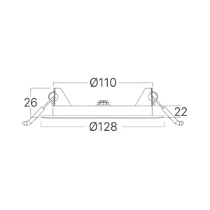 LED PANEL UGRADNI OKRUGLI 4" 6W CRNI CCT