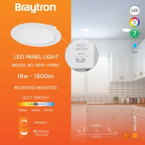 LED PANEL UGRADNI OKRUGLI 8" 18W BELI CCT