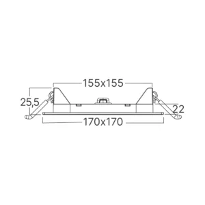LED PANEL UGRADNI KVADRATNI 6" 12W BELI 4000K
