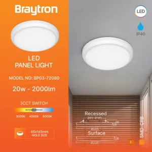 LED PANEL NADGRADNI OKRUGLI 20W BELI CCT