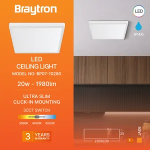 LED PLAFONJERA KVADRATNI 20W BELI CCT