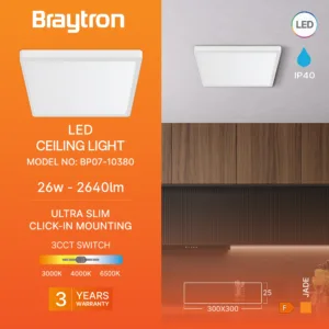 LED PLAFONJERA KVADRATNI 26W BELI CCT