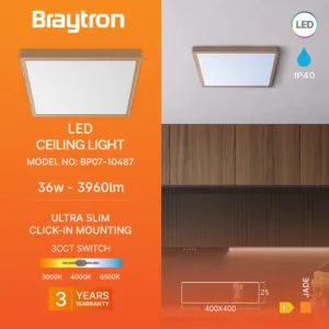 LED PLAFONJERA KVADRATNI 36W DRVO CCT