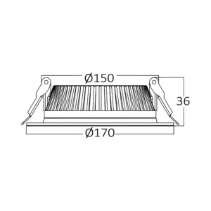 LED DOWNLIGHT 18W CRNI 6500K