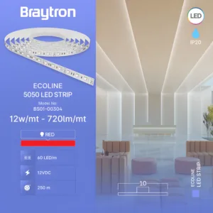 LED TRAKA 12W 60LED 5050 CRVENA 12V IP20 5m