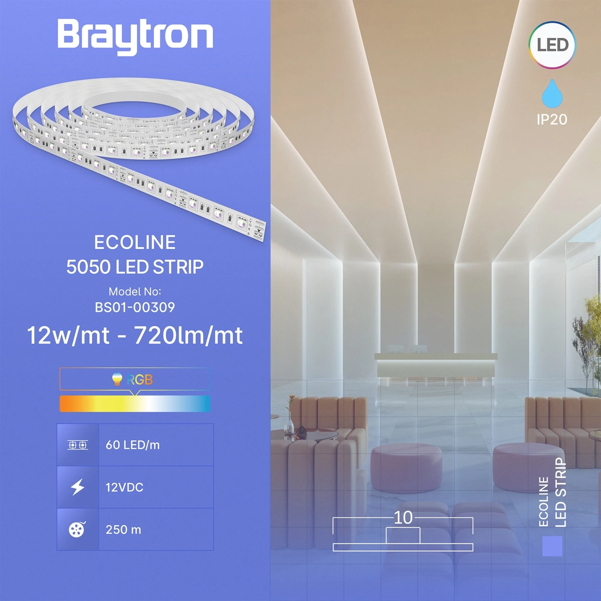 LED TRAKA 12W 60LED 5050 RGB 12V IP20 5m LED TRAKA 12W 60LED 5050 RGB 12V IP20 5m