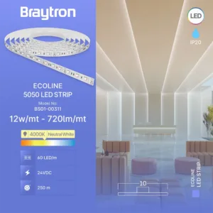 LED TRAKA 12W 60LED 5050 4000K 24V IP20 5m