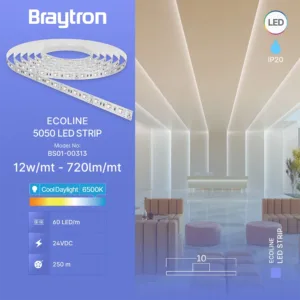 LED TRAKA 12W 60LED 5050 6500K 24V IP20 5m