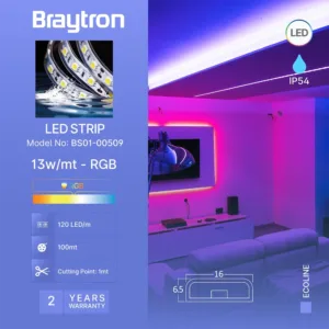LED TRAKA 220V 13W 120LED 5050 RGB 220V IP54