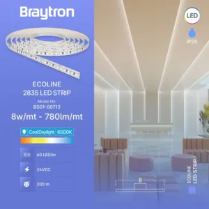 LED TRAKA 8W 60LED 2835 6500K 24V IP20 10m