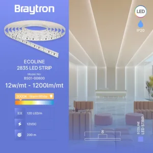 LED TRAKA 12W 120LED 2835 3000K 12V IP20 10m