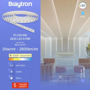 LED TRAKA 20W 240LED 2835 4000K 24V IP20 10m