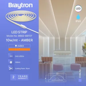 LED COB TRAKA 220V 10W 240LED AMBER IP65